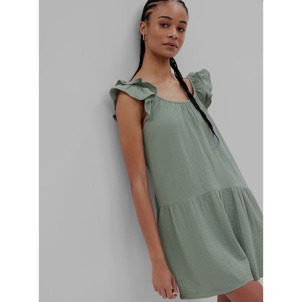 NWT GAP Crinkle Gauze Tank Mini Dress Sz 2XL Peasant Prairie Cottage Boho Beach